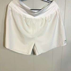 XXL Gymshark White Athletic Shorts